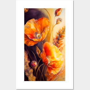Beautiful poppies watercolor Posters and Art